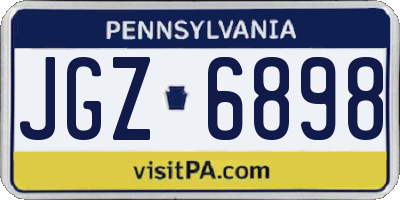 PA license plate JGZ6898