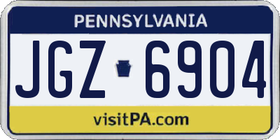 PA license plate JGZ6904