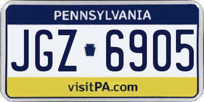 PA license plate JGZ6905