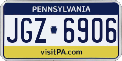 PA license plate JGZ6906