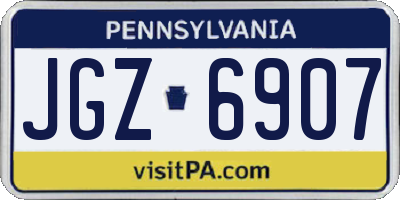 PA license plate JGZ6907