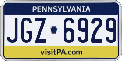 PA license plate JGZ6929