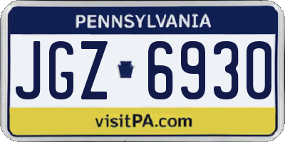 PA license plate JGZ6930