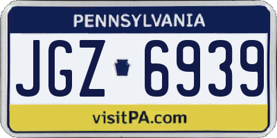 PA license plate JGZ6939