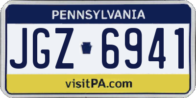 PA license plate JGZ6941