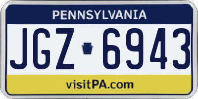 PA license plate JGZ6943