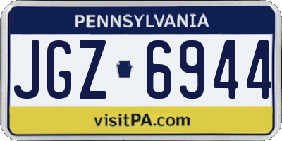 PA license plate JGZ6944