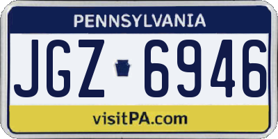 PA license plate JGZ6946
