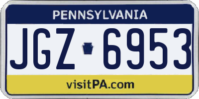 PA license plate JGZ6953