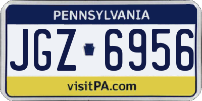 PA license plate JGZ6956
