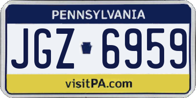 PA license plate JGZ6959