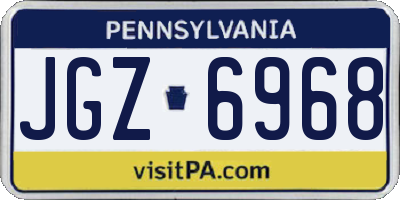PA license plate JGZ6968