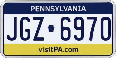 PA license plate JGZ6970