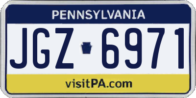 PA license plate JGZ6971