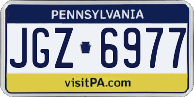 PA license plate JGZ6977