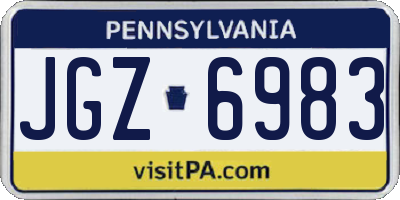 PA license plate JGZ6983