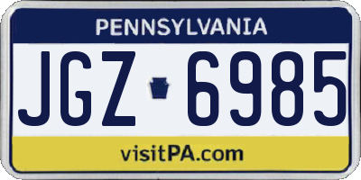 PA license plate JGZ6985