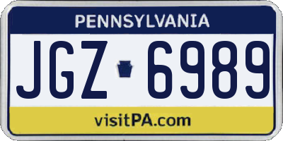 PA license plate JGZ6989