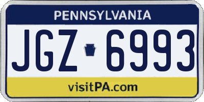 PA license plate JGZ6993