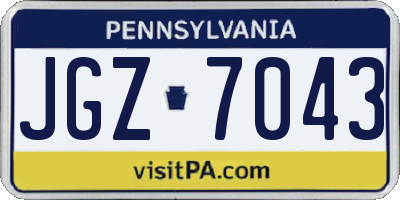 PA license plate JGZ7043
