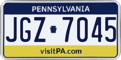 PA license plate JGZ7045
