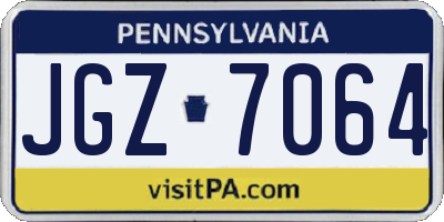 PA license plate JGZ7064