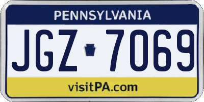 PA license plate JGZ7069