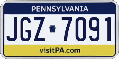 PA license plate JGZ7091