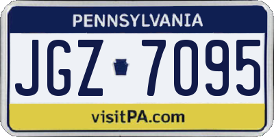 PA license plate JGZ7095