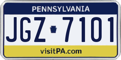 PA license plate JGZ7101