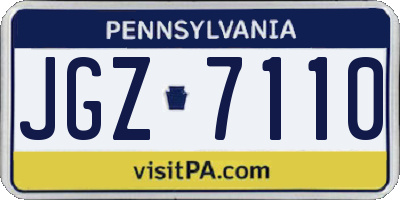 PA license plate JGZ7110