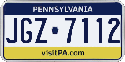 PA license plate JGZ7112