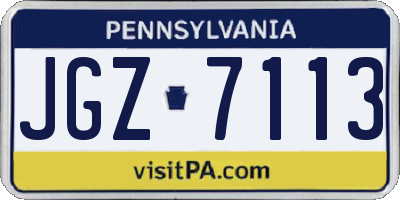 PA license plate JGZ7113