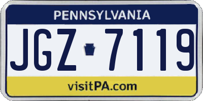 PA license plate JGZ7119