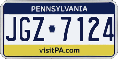 PA license plate JGZ7124