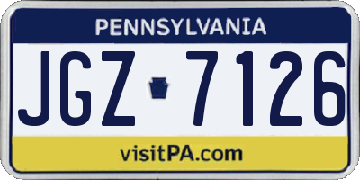 PA license plate JGZ7126