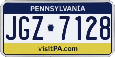 PA license plate JGZ7128
