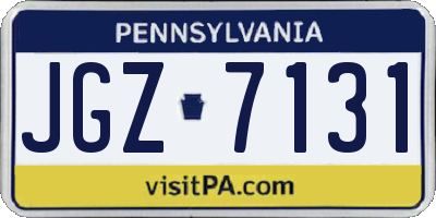 PA license plate JGZ7131