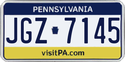 PA license plate JGZ7145