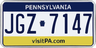 PA license plate JGZ7147
