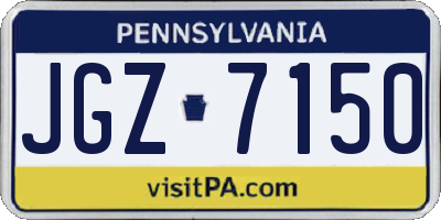 PA license plate JGZ7150