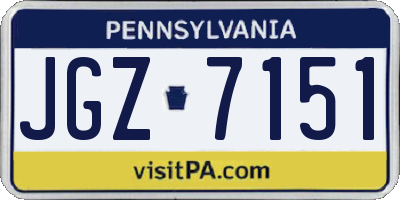 PA license plate JGZ7151