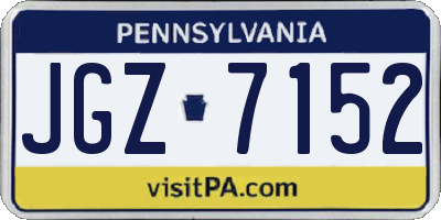 PA license plate JGZ7152