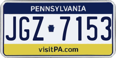 PA license plate JGZ7153