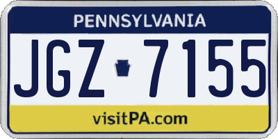 PA license plate JGZ7155