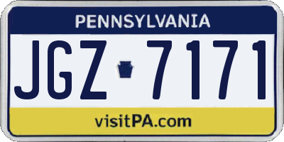 PA license plate JGZ7171