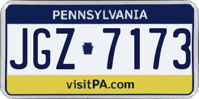 PA license plate JGZ7173