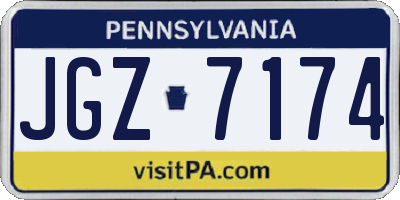 PA license plate JGZ7174