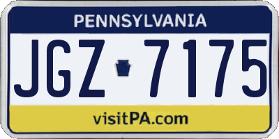 PA license plate JGZ7175