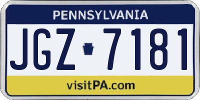 PA license plate JGZ7181